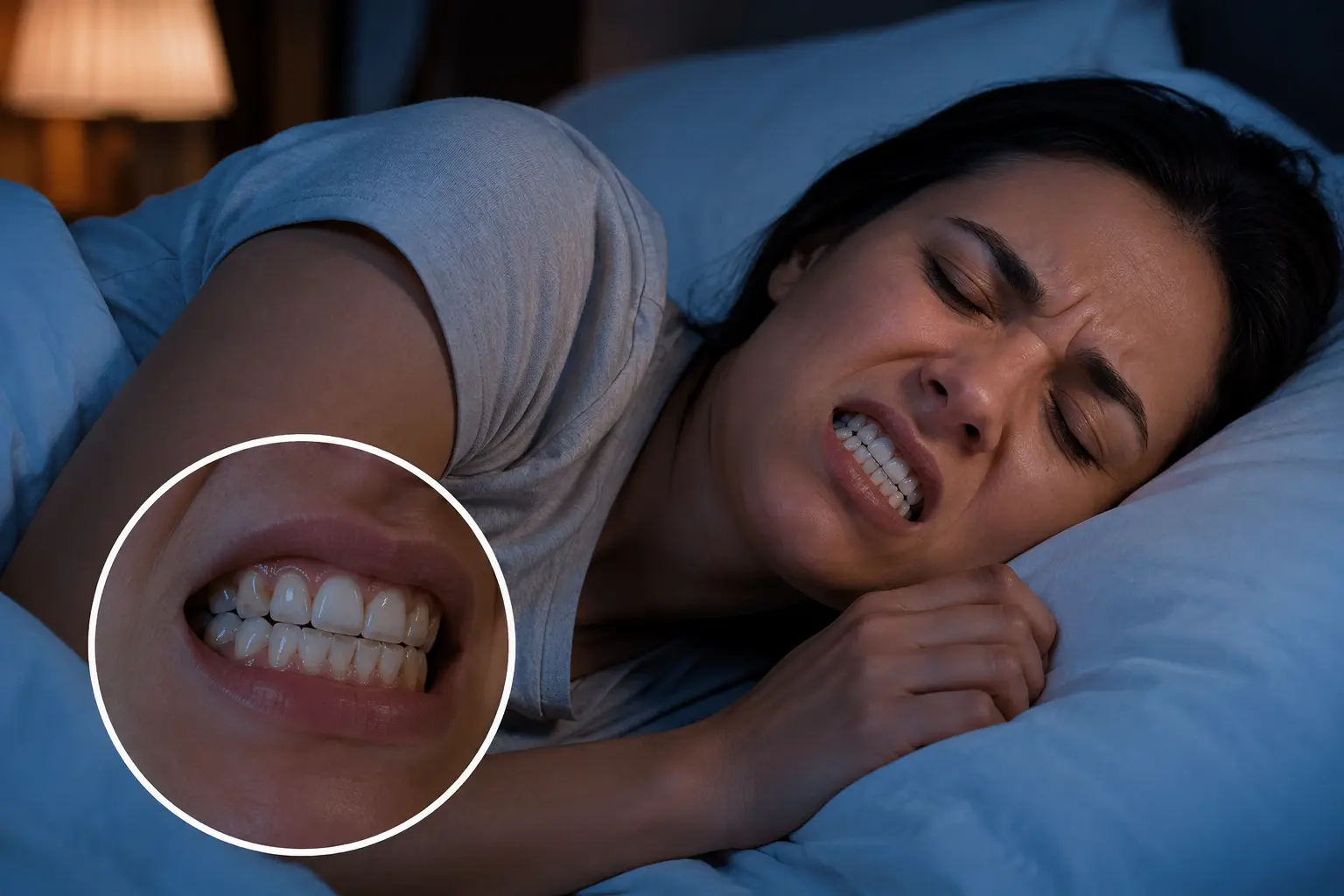 Bruxismo y desgaste dental causado por apretar los dientes