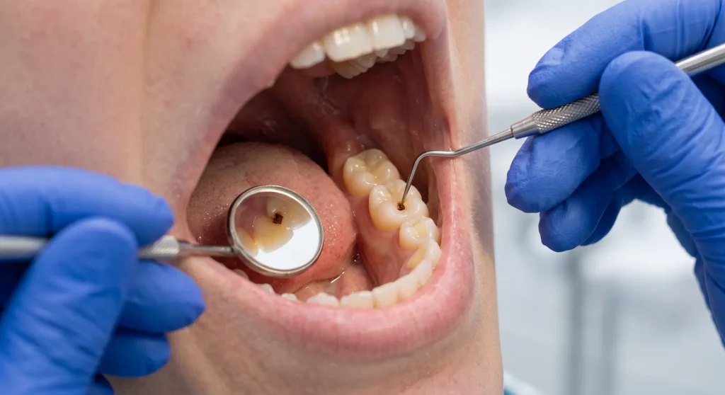 Valoración para calza dental y evaluación de caries antes del tratamiento